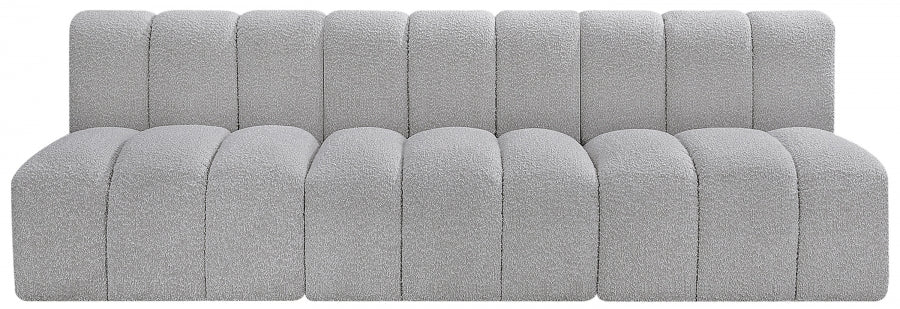 Arc Boucle Fabric 3pc. Sectional Grey - 102Grey-S3F - Vega Furniture