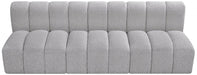 Arc Boucle Fabric 3pc. Sectional Grey - 102Grey-S3F - Vega Furniture