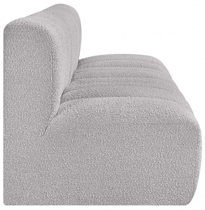 Arc Boucle Fabric 3pc. Sectional Grey - 102Grey-S3F - Vega Furniture
