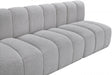 Arc Boucle Fabric 3pc. Sectional Grey - 102Grey-S3F - Vega Furniture