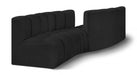 Arc Boucle Fabric 4pc. Sectional Black - 102Black-S4A - Vega Furniture