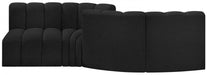 Arc Boucle Fabric 4pc. Sectional Black - 102Black-S4A - Vega Furniture