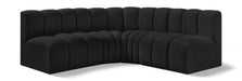 Arc Boucle Fabric 4pc. Sectional Black - 102Black-S4B - Vega Furniture