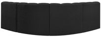 Arc Boucle Fabric 4pc. Sectional Black - 102Black-S4B - Vega Furniture