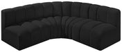 Arc Boucle Fabric 4pc. Sectional Black - 102Black-S4B - Vega Furniture