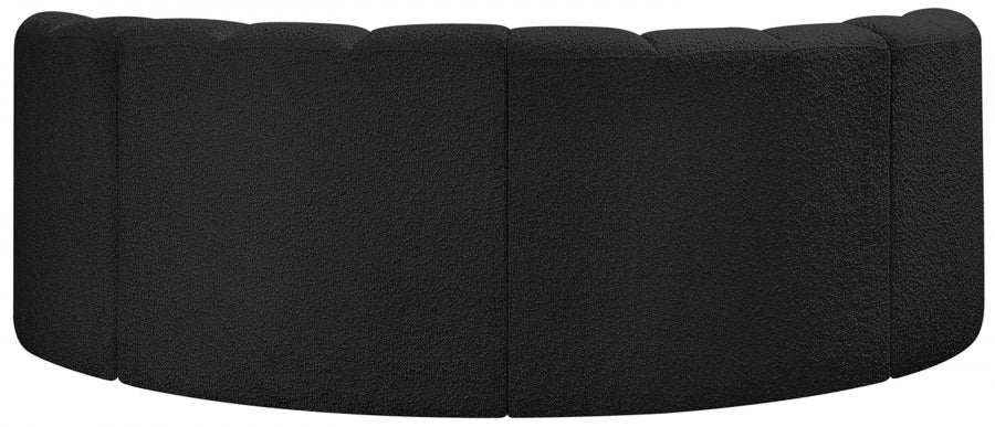 Arc Boucle Fabric 4pc. Sectional Black - 102Black-S4C - Vega Furniture