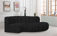 Arc Boucle Fabric 4pc. Sectional Black - 102Black-S4D - Vega Furniture