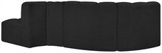 Arc Boucle Fabric 4pc. Sectional Black - 102Black-S4D - Vega Furniture