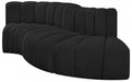 Arc Boucle Fabric 4pc. Sectional Black - 102Black-S4D - Vega Furniture