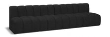 Arc Boucle Fabric 4pc. Sectional Black - 102Black-S4E - Vega Furniture