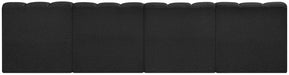 Arc Boucle Fabric 4pc. Sectional Black - 102Black-S4E - Vega Furniture