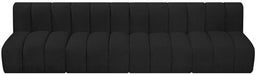 Arc Boucle Fabric 4pc. Sectional Black - 102Black-S4E - Vega Furniture