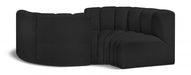 Arc Boucle Fabric 4pc. Sectional Black - 102Black-S4F - Vega Furniture