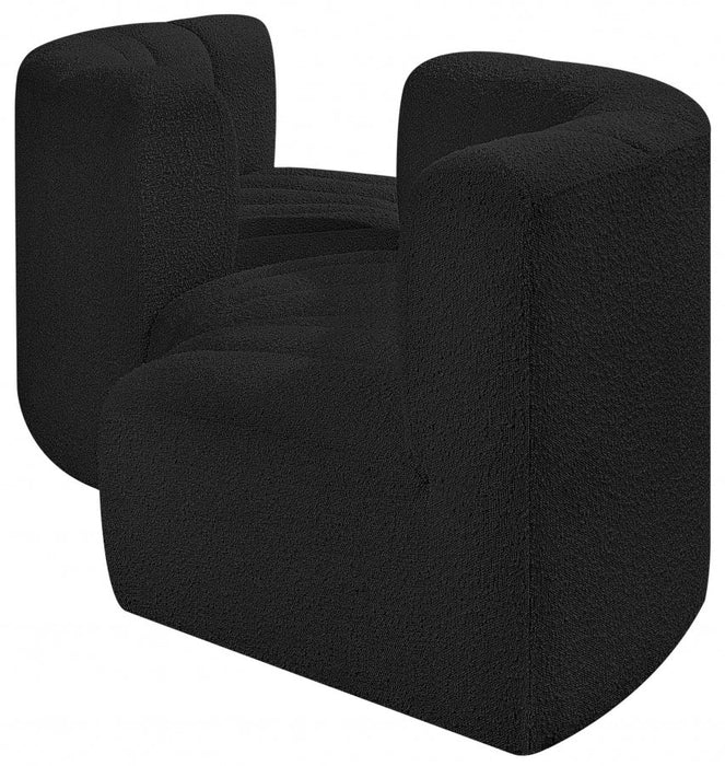 Arc Boucle Fabric 4pc. Sectional Black - 102Black-S4F - Vega Furniture