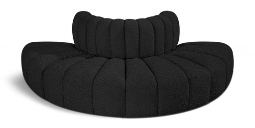 Arc Boucle Fabric 4pc. Sectional Black - 102Black-S4G - Vega Furniture
