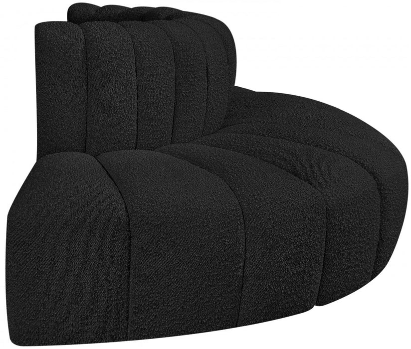 Arc Boucle Fabric 4pc. Sectional Black - 102Black-S4G - Vega Furniture