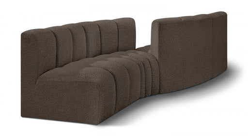 Arc Boucle Fabric 4pc. Sectional Brown - 102Brown-S4A - Vega Furniture