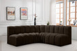 Arc Boucle Fabric 4pc. Sectional Brown - 102Brown-S4B - Vega Furniture