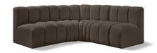 Arc Boucle Fabric 4pc. Sectional Brown - 102Brown-S4B - Vega Furniture