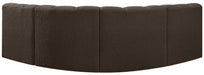 Arc Boucle Fabric 4pc. Sectional Brown - 102Brown-S4B - Vega Furniture