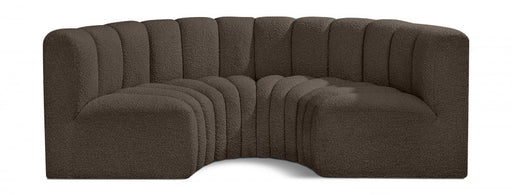 Arc Boucle Fabric 4pc. Sectional Brown - 102Brown-S4C - Vega Furniture