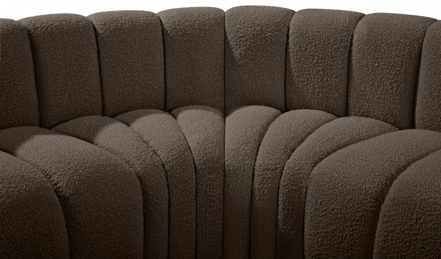 Arc Boucle Fabric 4pc. Sectional Brown - 102Brown-S4C - Vega Furniture