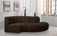 Arc Boucle Fabric 4pc. Sectional Brown - 102Brown-S4D - Vega Furniture