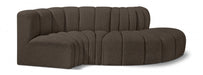 Arc Boucle Fabric 4pc. Sectional Brown - 102Brown-S4D - Vega Furniture