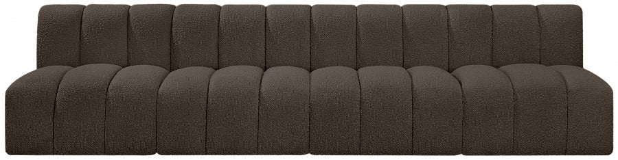 Arc Boucle Fabric 4pc. Sectional Brown - 102Brown-S4E - Vega Furniture