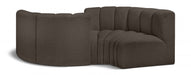 Arc Boucle Fabric 4pc. Sectional Brown - 102Brown-S4F - Vega Furniture