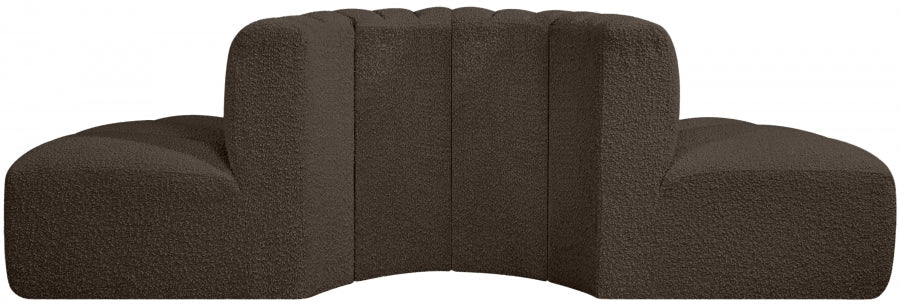 Arc Boucle Fabric 4pc. Sectional Brown - 102Brown-S4G - Vega Furniture