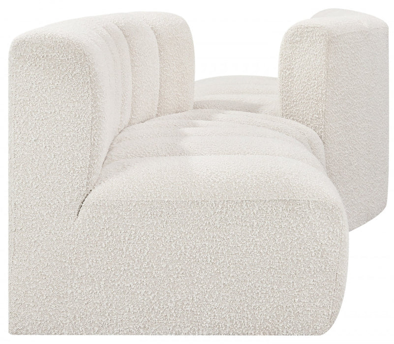 Arc Boucle Fabric 4pc. Sectional Cream - 102Cream-S4A - Vega Furniture