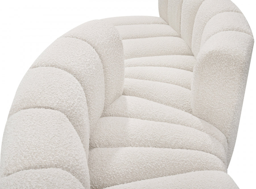 Arc Boucle Fabric 4pc. Sectional Cream - 102Cream-S4A - Vega Furniture