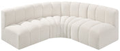 Arc Boucle Fabric 4pc. Sectional Cream - 102Cream-S4B - Vega Furniture