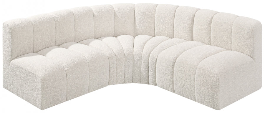 Arc Boucle Fabric 4pc. Sectional Cream - 102Cream-S4B - Vega Furniture