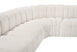 Arc Boucle Fabric 4pc. Sectional Cream - 102Cream-S4B - Vega Furniture