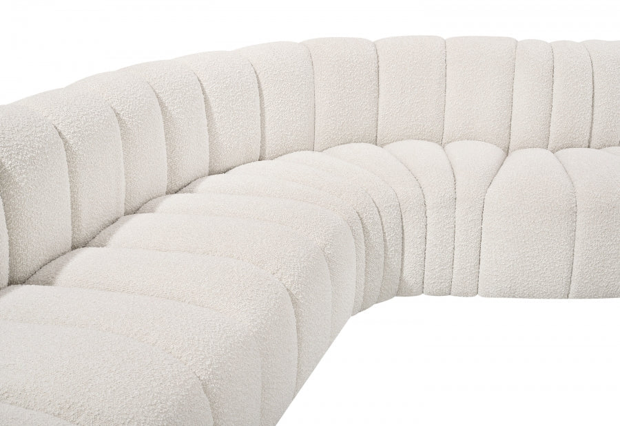 Arc Boucle Fabric 4pc. Sectional Cream - 102Cream-S4B - Vega Furniture