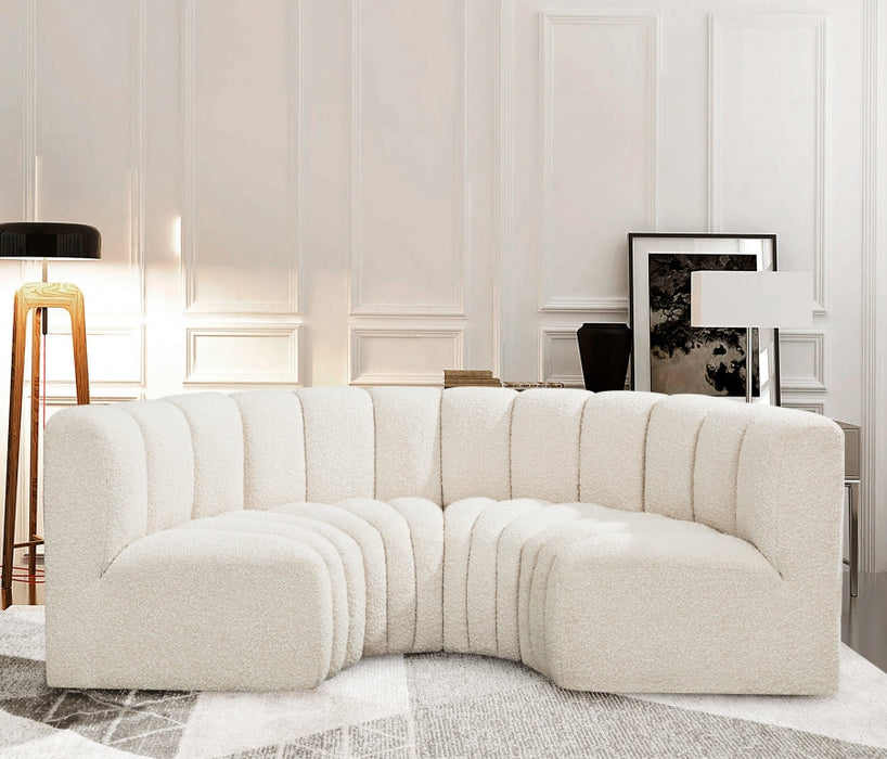 Arc Boucle Fabric 4pc. Sectional Cream - 102Cream-S4C - Vega Furniture