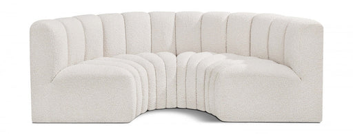 Arc Boucle Fabric 4pc. Sectional Cream - 102Cream-S4C - Vega Furniture