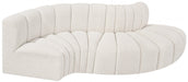 Arc Boucle Fabric 4pc. Sectional Cream - 102Cream-S4D - Vega Furniture