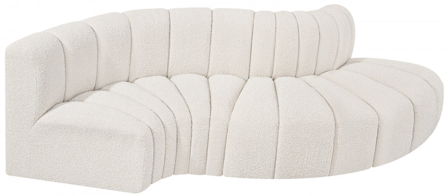 Arc Boucle Fabric 4pc. Sectional Cream - 102Cream-S4D - Vega Furniture