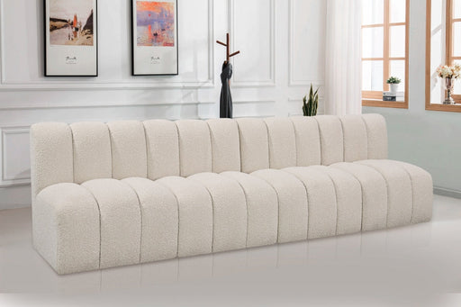 Arc Boucle Fabric 4pc. Sectional Cream - 102Cream-S4E - Vega Furniture