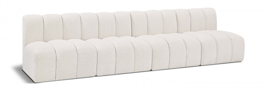 Arc Boucle Fabric 4pc. Sectional Cream - 102Cream-S4E - Vega Furniture