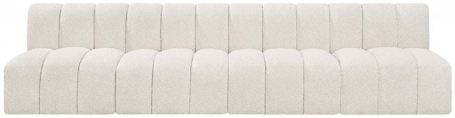 Arc Boucle Fabric 4pc. Sectional Cream - 102Cream-S4E - Vega Furniture