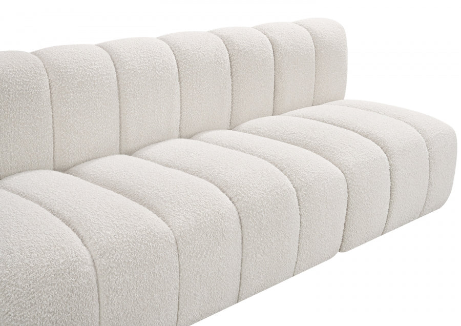 Arc Boucle Fabric 4pc. Sectional Cream - 102Cream-S4E - Vega Furniture