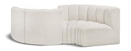 Arc Boucle Fabric 4pc. Sectional Cream - 102Cream-S4F - Vega Furniture
