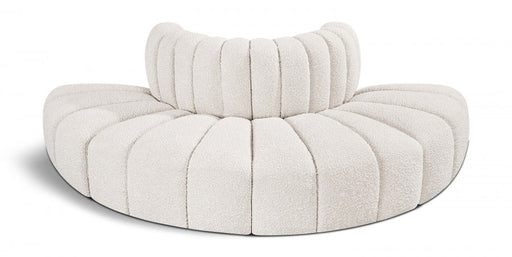 Arc Boucle Fabric 4pc. Sectional Cream - 102Cream-S4G - Vega Furniture