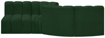 Arc Boucle Fabric 4pc. Sectional Green - 102Green-S4A - Vega Furniture