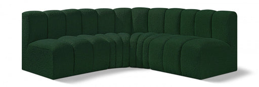 Arc Boucle Fabric 4pc. Sectional Green - 102Green-S4B - Vega Furniture