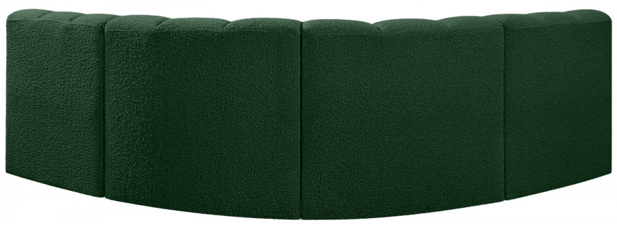 Arc Boucle Fabric 4pc. Sectional Green - 102Green-S4B - Vega Furniture